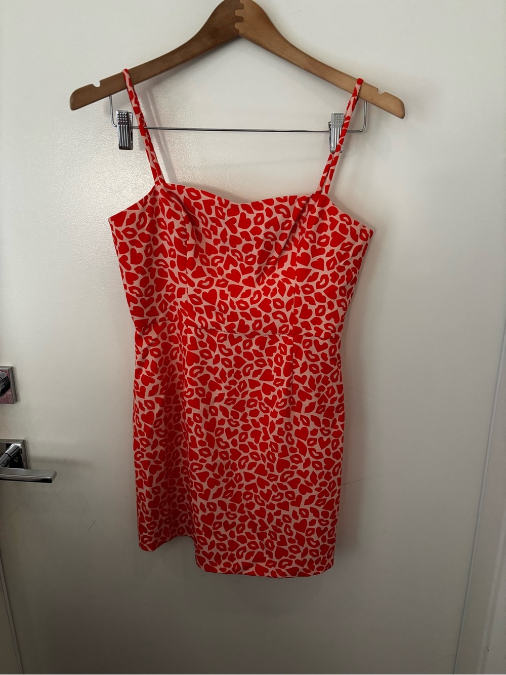 French Connection Orange Red Printed Spaghetti Strap Mini Dress